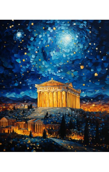 Parthenon style of Van Gogh 2 - Πίνακας σε καμβά