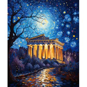 Parthenon style of Van Gogh - Πίνακας σε καμβά