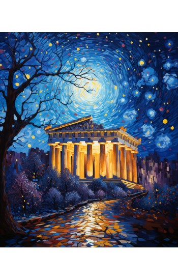 Parthenon style of Van Gogh - Πίνακας σε καμβά