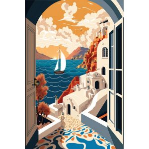 Path with view - Πίνακας σε καμβά