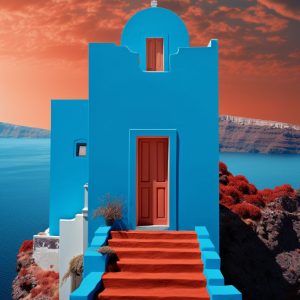 Red stairs - Πίνακας σε καμβά Red stairs - Πίνακας σε καμβά