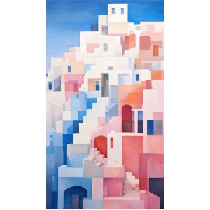 Santorini balustrade - Πίνακας σε καμβά