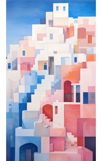 Santorini balustrade - Πίνακας σε καμβά
