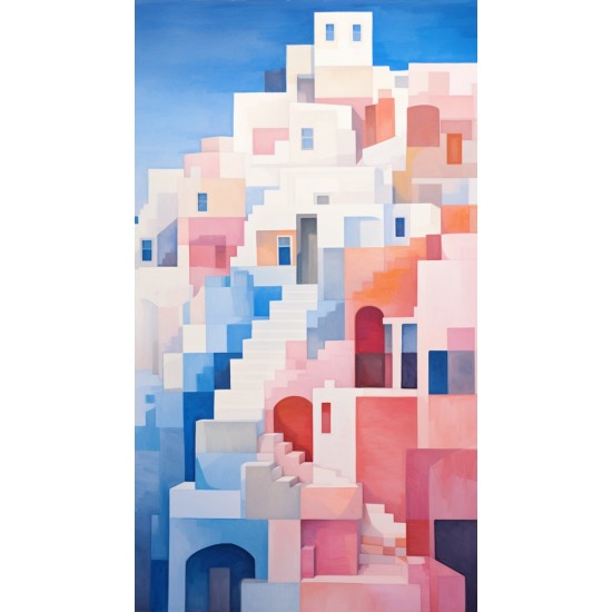 Santorini balustrade - Πίνακας σε καμβά Κάδρα / Καμβάδες