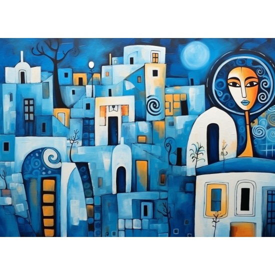 Santorini collage - Πίνακας σε καμβά