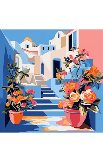Santorini - Πίνακας σε καμβά
