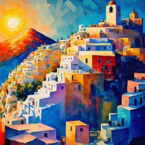 Santorini island 2 - Πίνακας σε καμβά