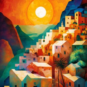 Santorini island 3 - Πίνακας σε καμβά