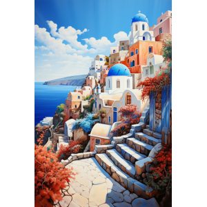 Santorini view - Πίνακας σε καμβά