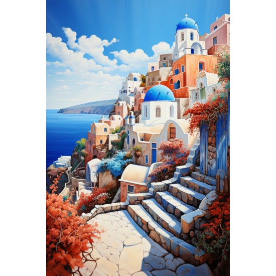 Santorini view - Πίνακας σε καμβά Κάδρα / Καμβάδες