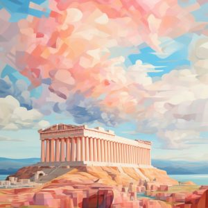 Surreal Athens parthenon - Πίνακας σε καμβά Surreal Athens parthenon - Πίνακας σε καμβά