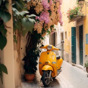 Yellow scooter - Πίνακας σε καμβά