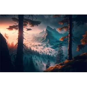 Fog in the wood - Πίνακας σε καμβά Fog in the wood - Πίνακας σε καμβά