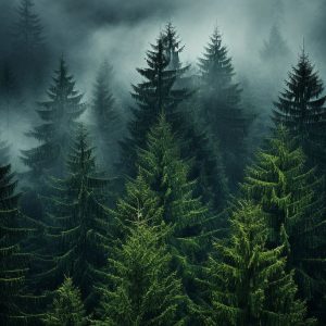 Foggy forest - Πίνακας σε καμβά