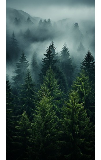 Foggy forest - Πίνακας σε καμβά