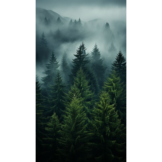 Foggy forest - Πίνακας σε καμβά - Πίνακας σε καμβά Κάδρα / Καμβάδες