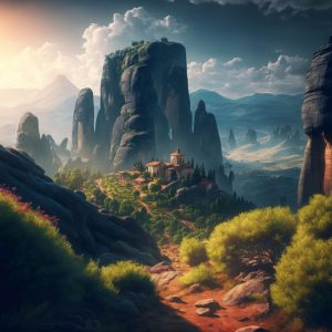Meteora in Greece - Πίνακας σε καμβά