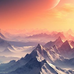 Moon above the mountain - Πίνακας σε καμβά