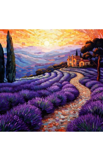 Path through lavender - Πίνακας σε καμβά