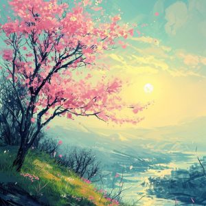 Pink almond tree - Πίνακας σε καμβά