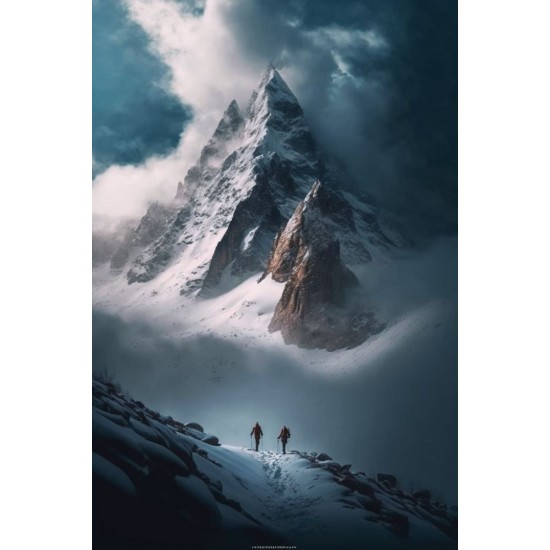 Snowy mountain peak- Πίνακας σε καμβά Κάδρα / Καμβάδες