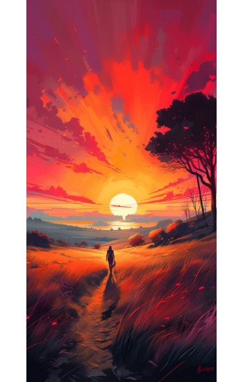 Sunset path - Πίνακας σε καμβά