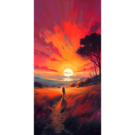Sunset path - Πίνακας σε καμβά Κάδρα / Καμβάδες