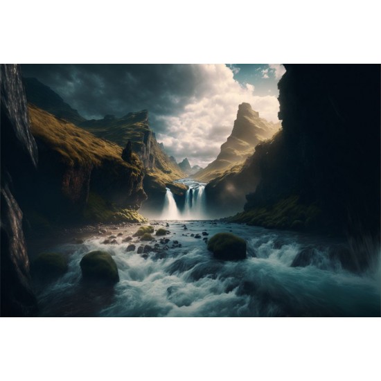 Waterfall - Πίνακας σε καμβά Κάδρα / Καμβάδες