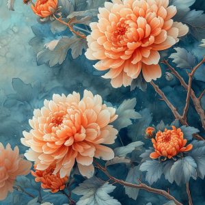 Chinese chrysanthe - Πίνακας σε καμβά