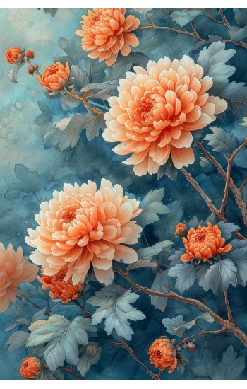Chinese chrysanthe - Πίνακας σε καμβά