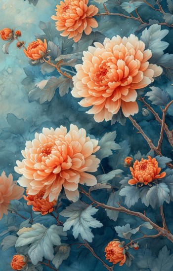 Chinese chrysanthe - Πίνακας σε καμβά