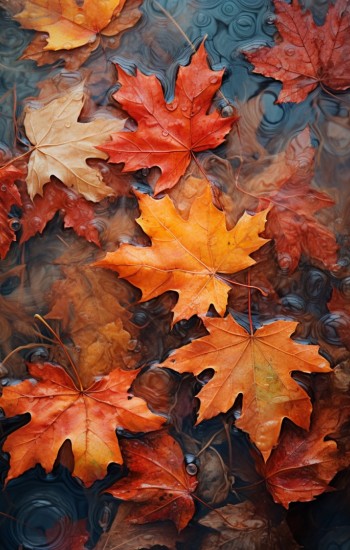 Autumn color leaves 2 - Πίνακας σε καμβά