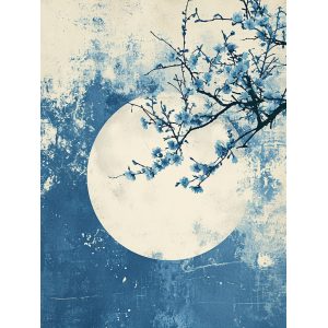 Blue and white moon - Πίνακας σε καμβά Blue and white moon - Πίνακας σε καμβά