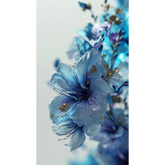 Blue petals - Πίνακας σε καμβά - Πίνακας σε καμβά Κάδρα / Καμβάδες