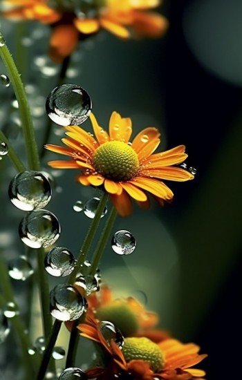 Dewdrops flower 5 - Πίνακας σε καμβά