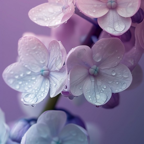 Drops and flowers - Πίνακας σε καμβά