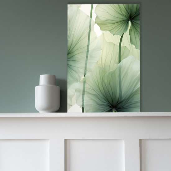 Green lotus leaf - Πίνακας σε καμβά Κάδρα / Καμβάδες Green lotus leaf - Πίνακας σε καμβά Κάδρα / Καμβάδες