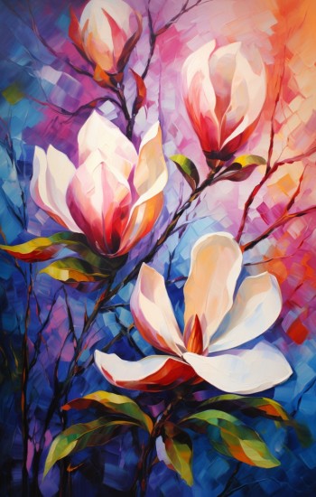 Magnolia painting - Πίνακας σε καμβά