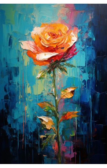 Orange rose - Πίνακας σε καμβά