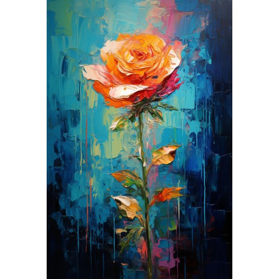 Orange rose - Πίνακας σε καμβά