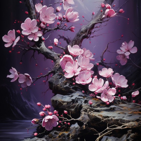 Purple flowers - Πίνακας σε καμβά