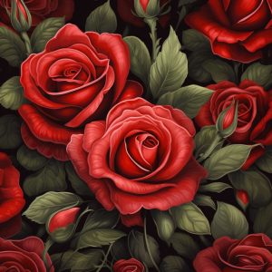Romantic red roses - Πίνακας σε καμβά