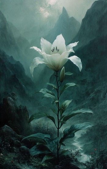 Snow white flower - Πίνακας σε καμβά