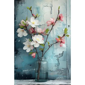 Vase with flowers 2 - Πίνακας σε καμβά