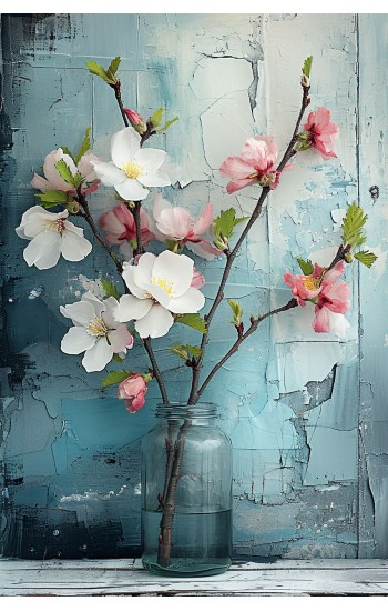Vase with flowers 2 - Πίνακας σε καμβά