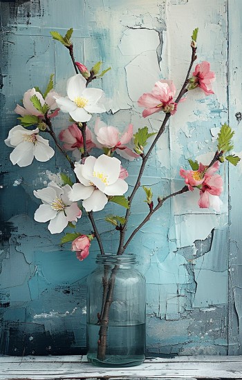 Vase with flowers 2 - Πίνακας σε καμβά