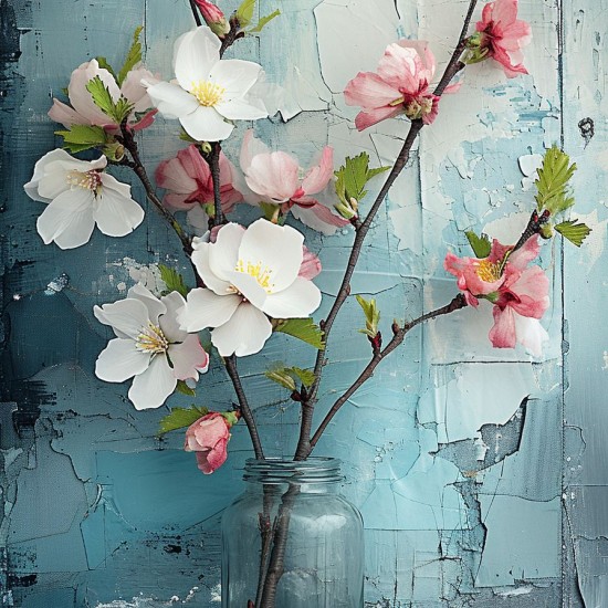 Vase with flowers 2 - Πίνακας σε καμβά