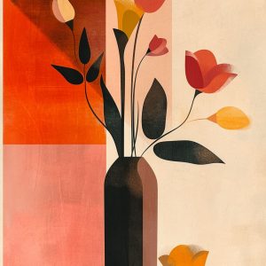 Vase with flowers - Πίνακας σε καμβά