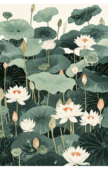 Water lilies - Πίνακας σε καμβά