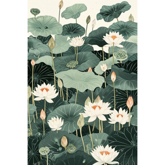 Water lilies - Πίνακας σε καμβά - Πίνακας σε καμβά Κάδρα / Καμβάδες